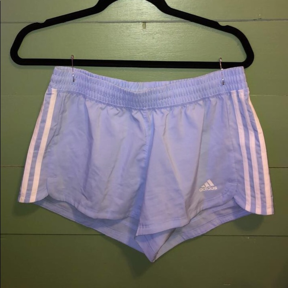 Baby blue Adidas running shorts